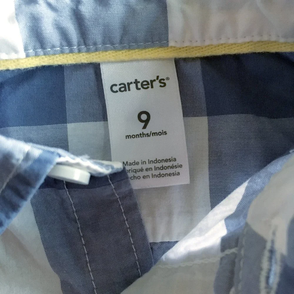 Carter's blue plaid shirt 9m